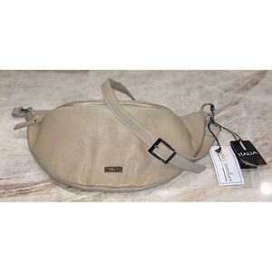 NWT Viola Castellani Italy Genuine Leather Crossbody Belt Bag  Cappuccino